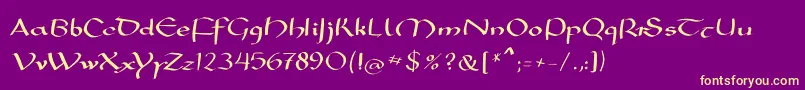Mkarolingish Font – Yellow Fonts on Purple Background