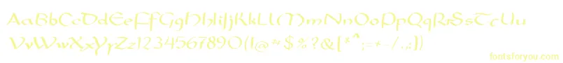 Mkarolingish-fontti – keltaiset fontit valkoisella taustalla