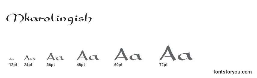Размеры шрифта Mkarolingish