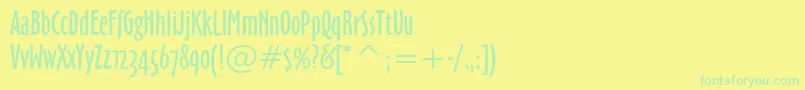Czcionka Tt1178c – zielone czcionki na żółtym tle