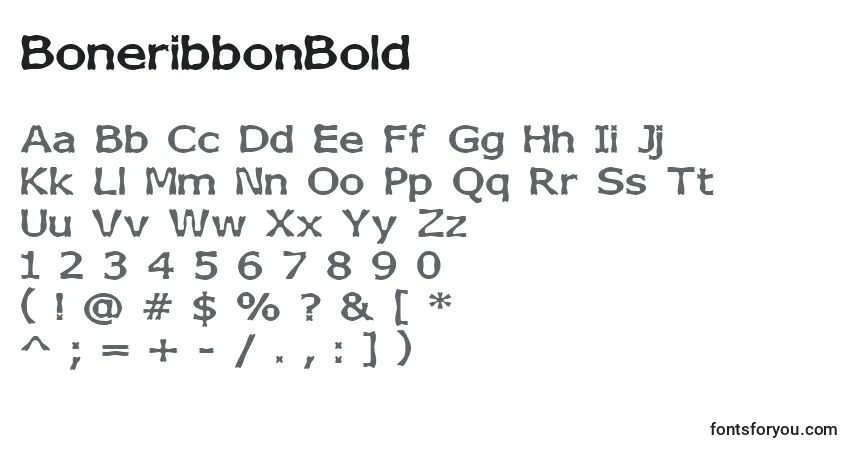 Fuente BoneribbonBold - alfabeto, números, caracteres especiales