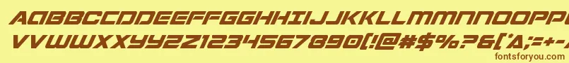 Stardustersuperital Font – Brown Fonts on Yellow Background