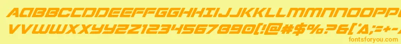 Stardustersuperital Font – Orange Fonts on Yellow Background