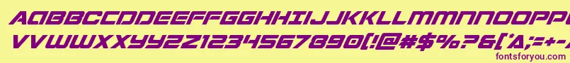 Stardustersuperital Font – Purple Fonts on Yellow Background