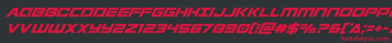 フォントStardustersuperital – 黒い背景に赤い文字
