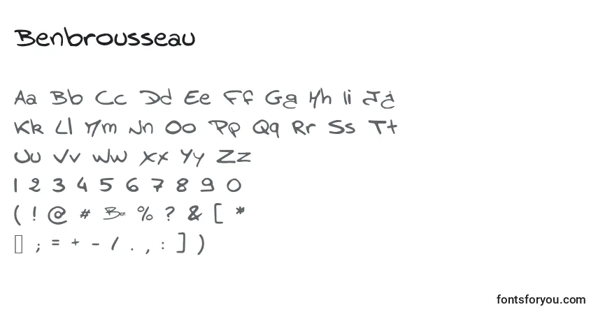 Czcionka Benbrousseau – alfabet, cyfry, specjalne znaki