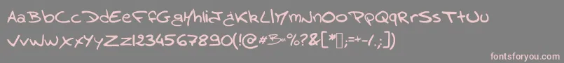 フォントBenbrousseau – 灰色の背景にピンクのフォント