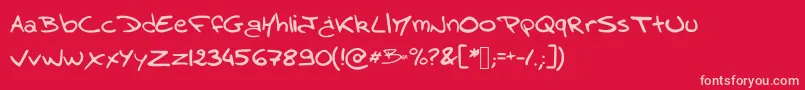 Benbrousseau Font – Pink Fonts on Red Background