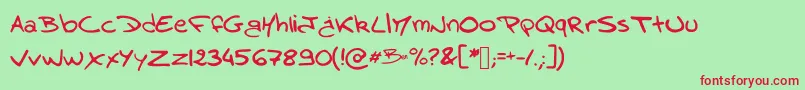 Benbrousseau Font – Red Fonts on Green Background
