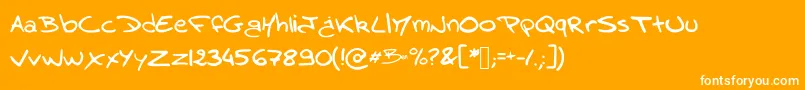 Benbrousseau-Schriftart – Weiße Schriften auf orangefarbenem Hintergrund