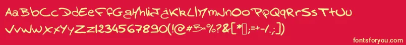 Benbrousseau Font – Yellow Fonts on Red Background