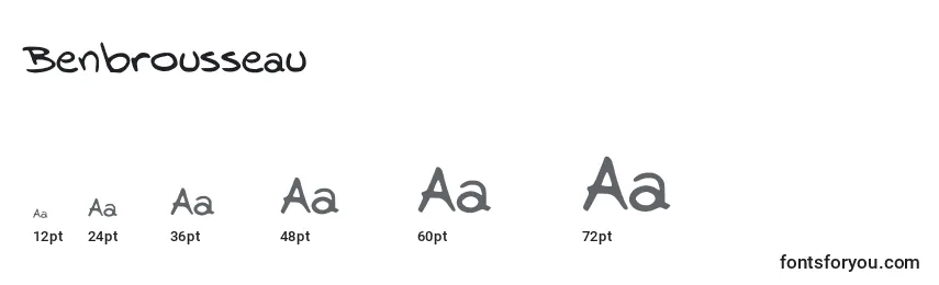 Размеры шрифта Benbrousseau