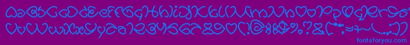 AllAboutLove Font – Blue Fonts on Purple Background