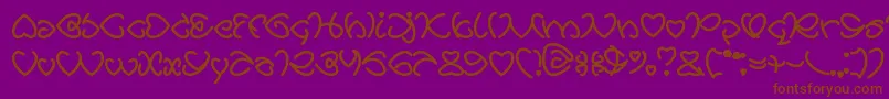 AllAboutLove-Schriftart – Braune Schriften auf violettem Hintergrund