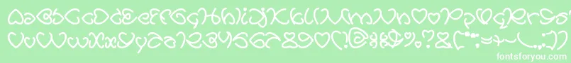 AllAboutLove Font – White Fonts on Green Background