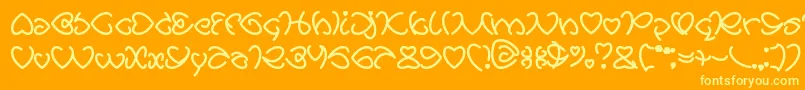 AllAboutLove-Schriftart – Gelbe Schriften auf orangefarbenem Hintergrund