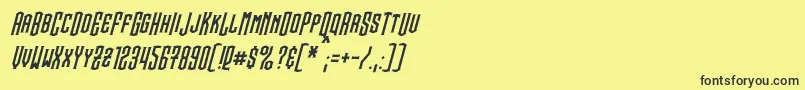 Шрифт SteamwreckItalic – чёрные шрифты на жёлтом фоне