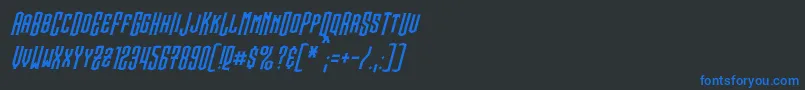 フォントSteamwreckItalic – 黒い背景に青い文字