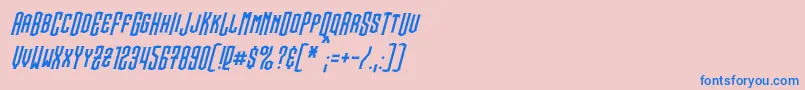 フォントSteamwreckItalic – ピンクの背景に青い文字