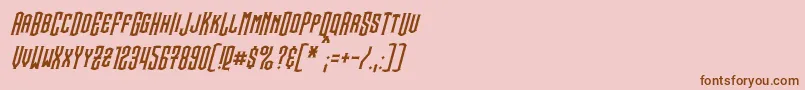 フォントSteamwreckItalic – ピンクの背景に茶色のフォント