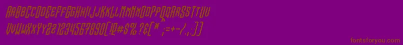 フォントSteamwreckItalic – 紫色の背景に茶色のフォント