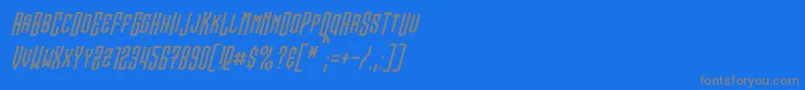 フォントSteamwreckItalic – 青い背景に灰色の文字