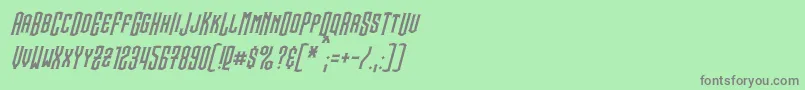 フォントSteamwreckItalic – 緑の背景に灰色の文字