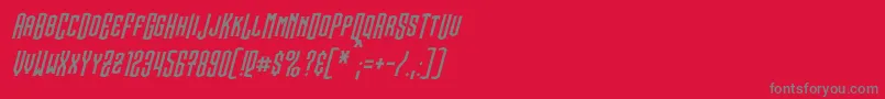 フォントSteamwreckItalic – 赤い背景に灰色の文字