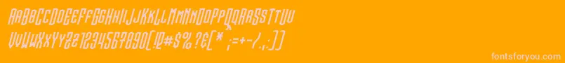 Saiba mais sobre a fonte SteamwreckItalic Fonte SteamwreckItalic – fontes rosa em um fundo laranja