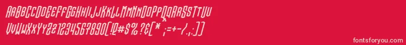 フォントSteamwreckItalic – 赤い背景にピンクのフォント