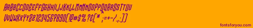 SteamwreckItalic-Schriftart – Violette Schriften auf orangefarbenem Hintergrund