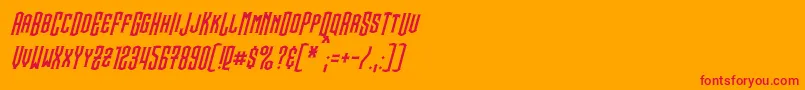 フォントSteamwreckItalic – オレンジの背景に赤い文字