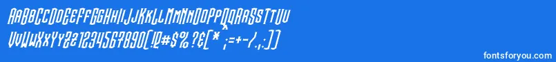 SteamwreckItalic-fontti – valkoiset fontit sinisellä taustalla