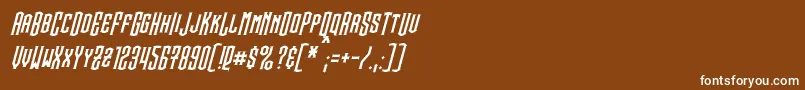 SteamwreckItalic-fontti – valkoiset fontit ruskealla taustalla