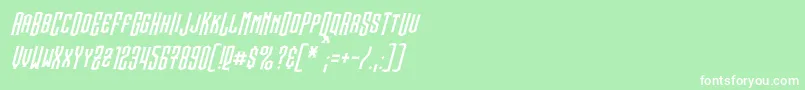 フォントSteamwreckItalic – 緑の背景に白い文字
