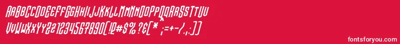 SteamwreckItalic-fontti – valkoiset fontit punaisella taustalla