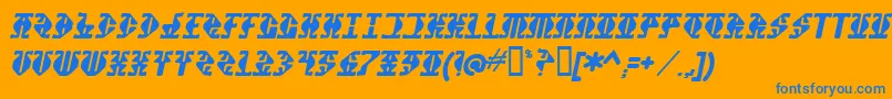 フォントStupefaction – オレンジの背景に青い文字