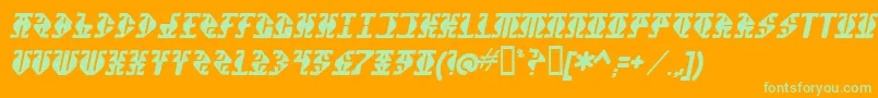 Stupefaction Font – Green Fonts on Orange Background