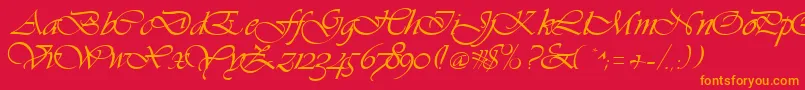 Hanford Font – Orange Fonts on Red Background