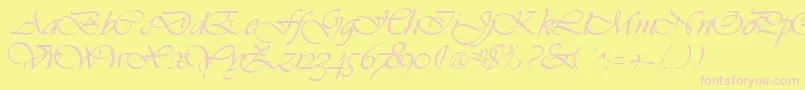 Hanford-Schriftart – Rosa Schriften auf gelbem Hintergrund