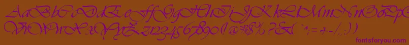 Hanford Font – Purple Fonts on Brown Background