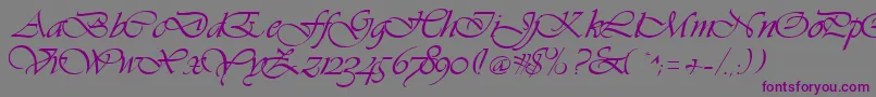 フォントHanford – 紫色のフォント、灰色の背景