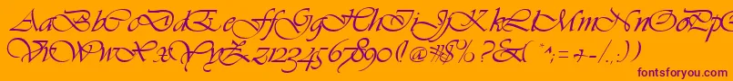 Hanford Font – Purple Fonts on Orange Background
