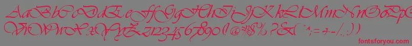 Hanford-Schriftart – Rote Schriften auf grauem Hintergrund