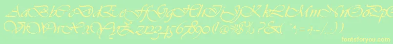 Hanford-Schriftart – Gelbe Schriften auf grünem Hintergrund
