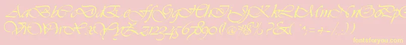 Hanford Font – Yellow Fonts on Pink Background