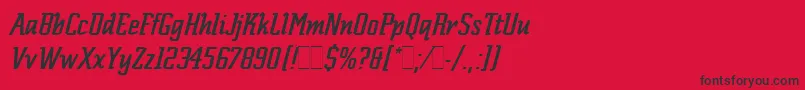 ScriptekItalicLetPlain.1.0 Font – Black Fonts on Red Background