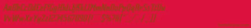 ScriptekItalicLetPlain.1.0 Font – Brown Fonts on Red Background