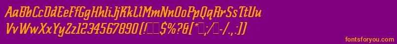 ScriptekItalicLetPlain.1.0 Font – Orange Fonts on Purple Background