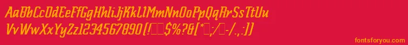 ScriptekItalicLetPlain.1.0 Font – Orange Fonts on Red Background